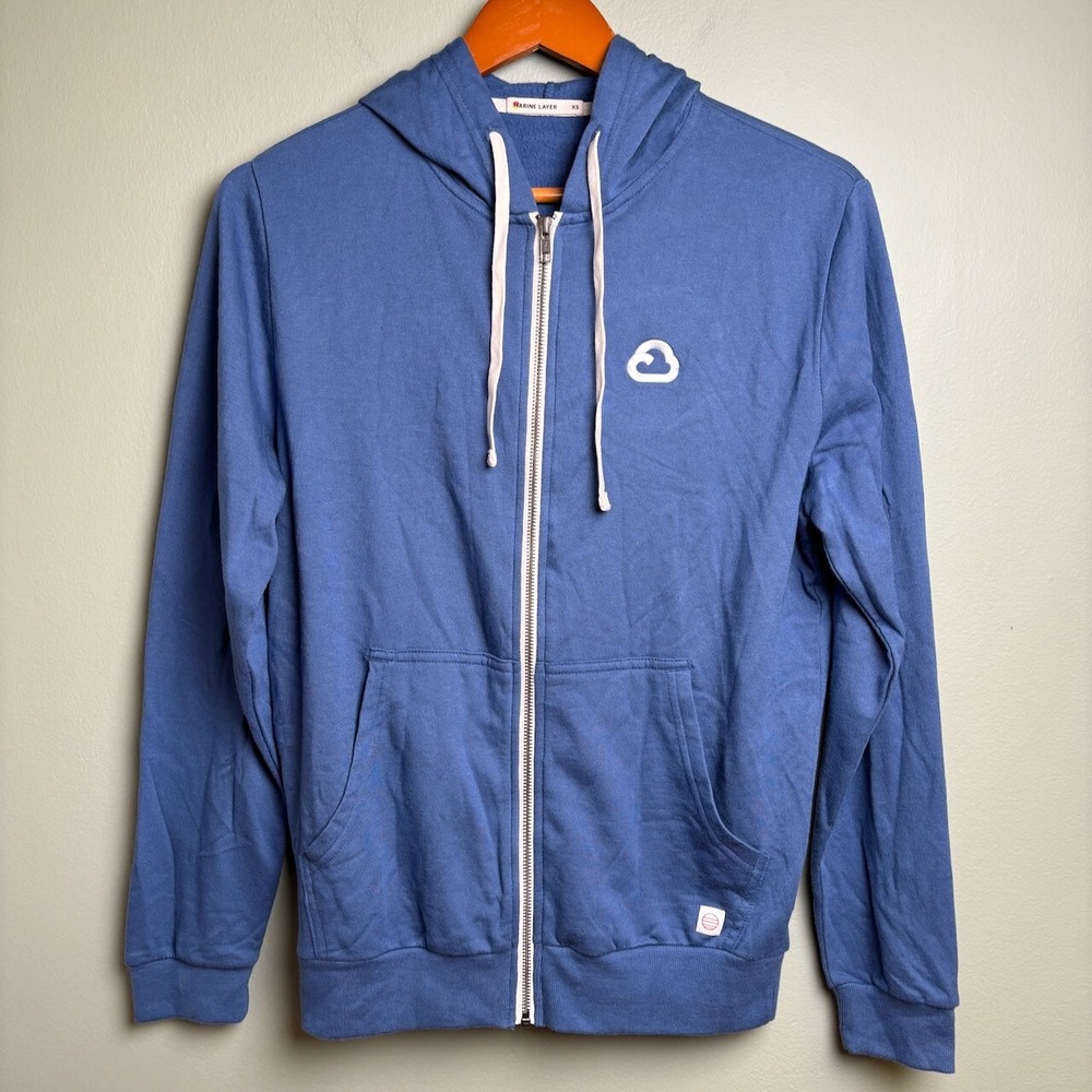 Marine Layer Mens Hoodie Size XS Casual Coastal Lightweight Sweatshirt Full Zip